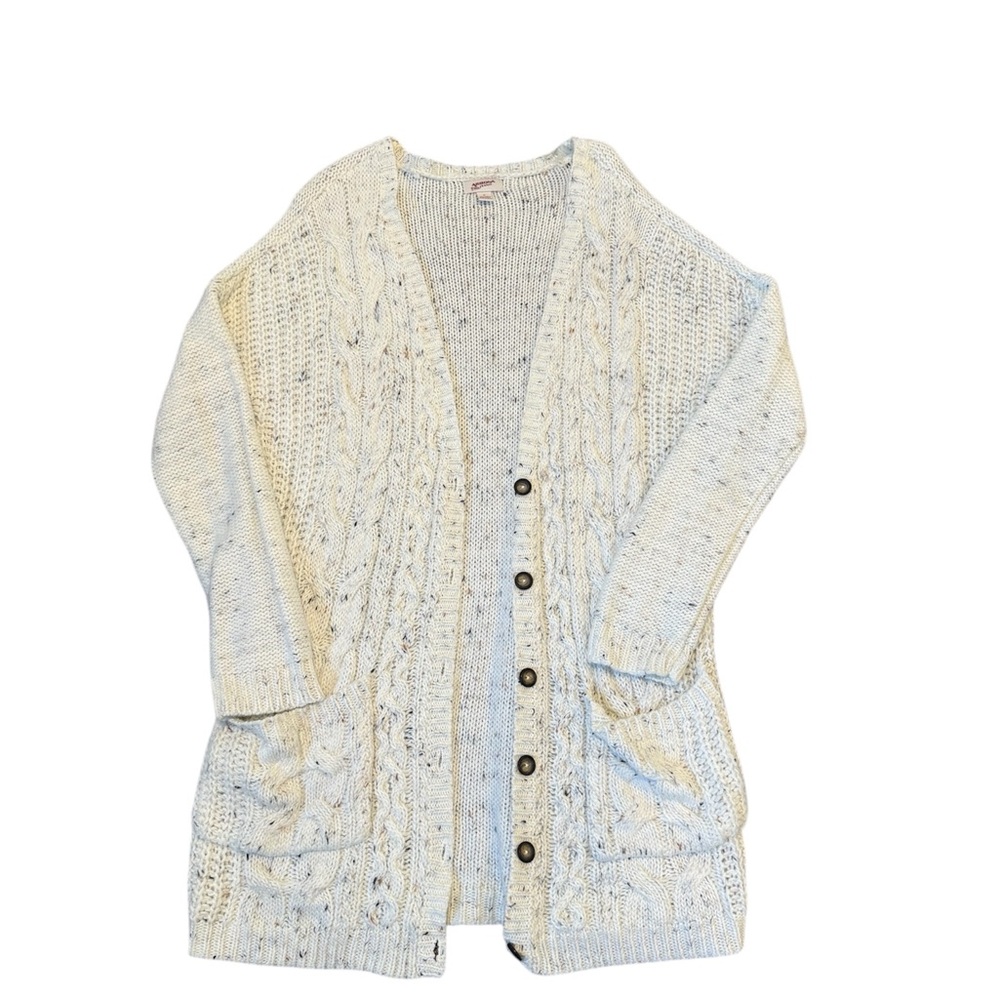 Arizona Jean Company Cream Cable Knit Cardigan